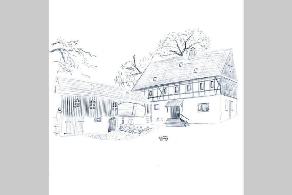 Mothsgut - Moderne Ferienwohnung Auf Dem Bauernhof Im Erzgebirge Oelsnitz  Buitenkant foto